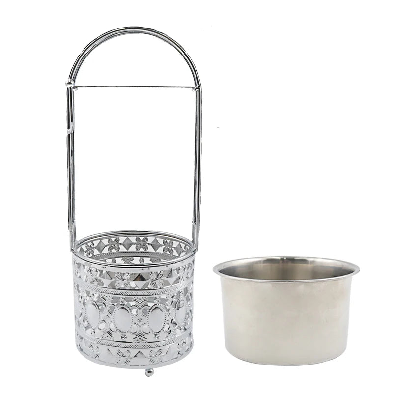 Metal Hookah Charcoal Holder Basket For Shisha Hookahs Chicha Narguile Sheesha Smoking Accessories Silver