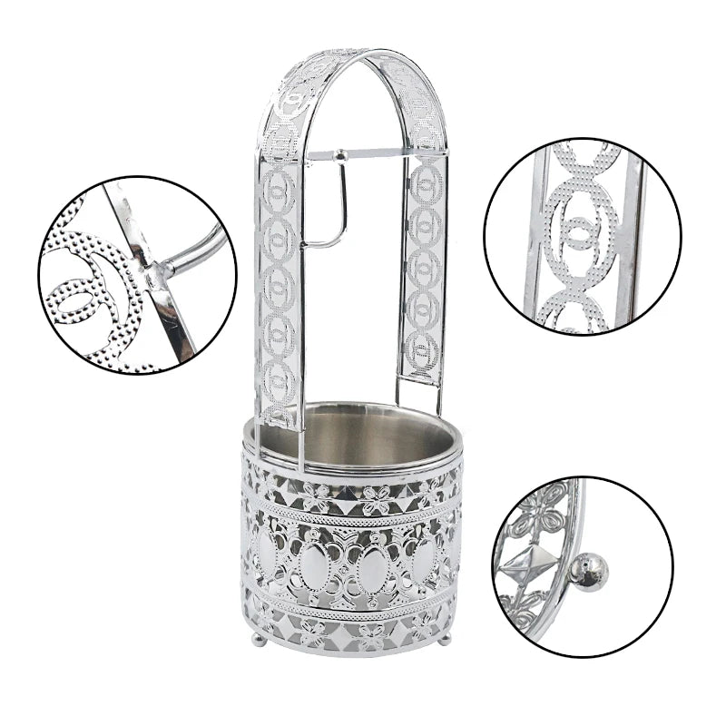 Metal Hookah Charcoal Holder Basket For Shisha Hookahs Chicha Narguile Sheesha Smoking Accessories Silver