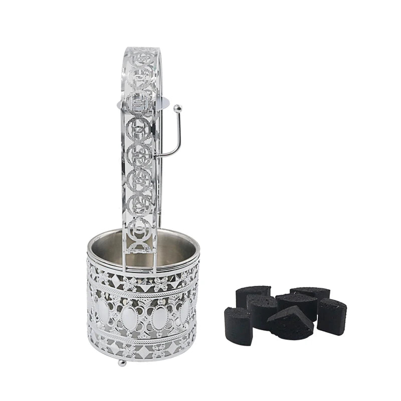 Metal Hookah Charcoal Holder Basket For Shisha Hookahs Chicha Narguile Sheesha Smoking Accessories Silver
