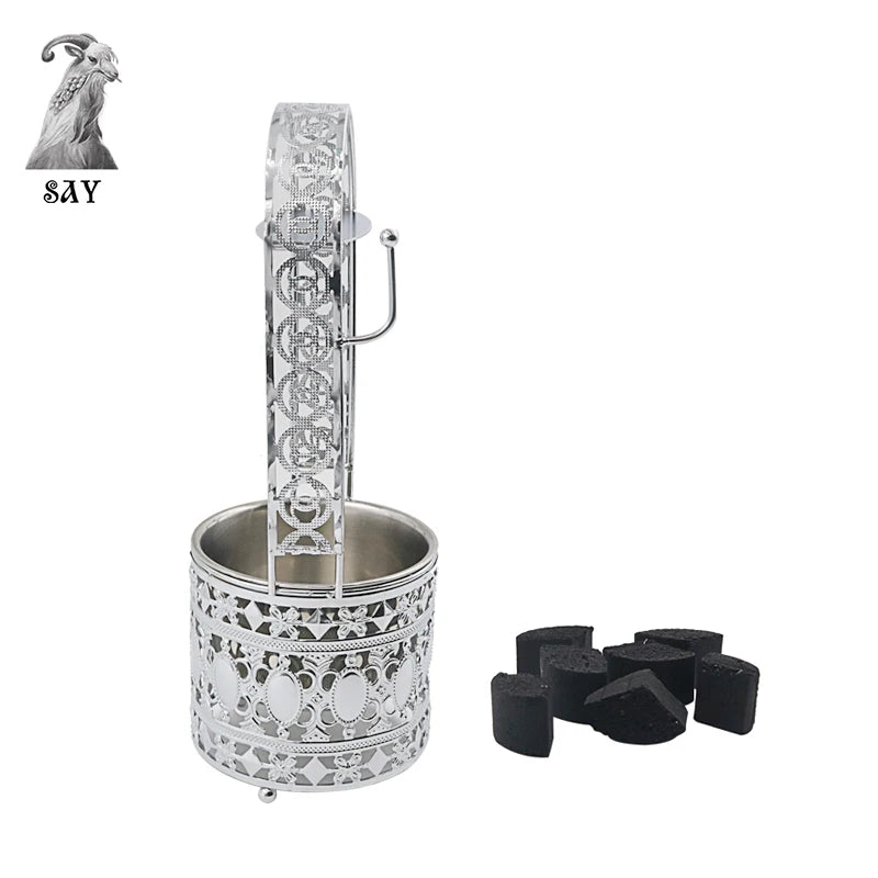 Metal Hookah Charcoal Holder Basket For Shisha Hookahs Chicha Narguile Sheesha Smoking Accessories Silver