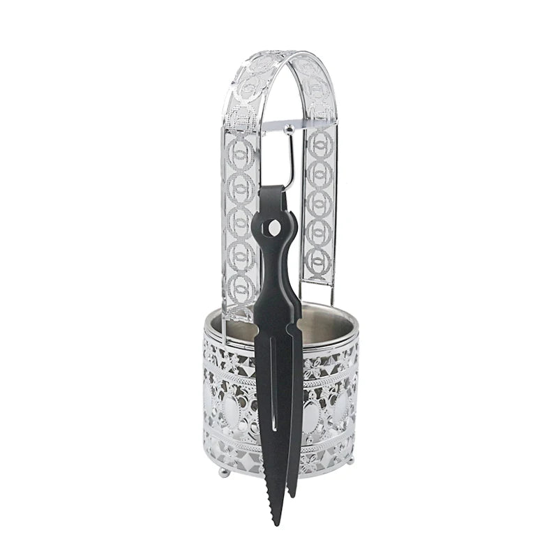 Metal Hookah Charcoal Holder Basket For Shisha Hookahs Chicha Narguile Sheesha Smoking Accessories Silver